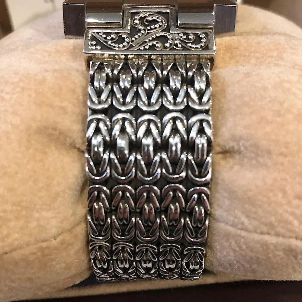LOIS HILL Unisex Automatic Sterling Silver Bracelet Automatic Watch NWOT RARE